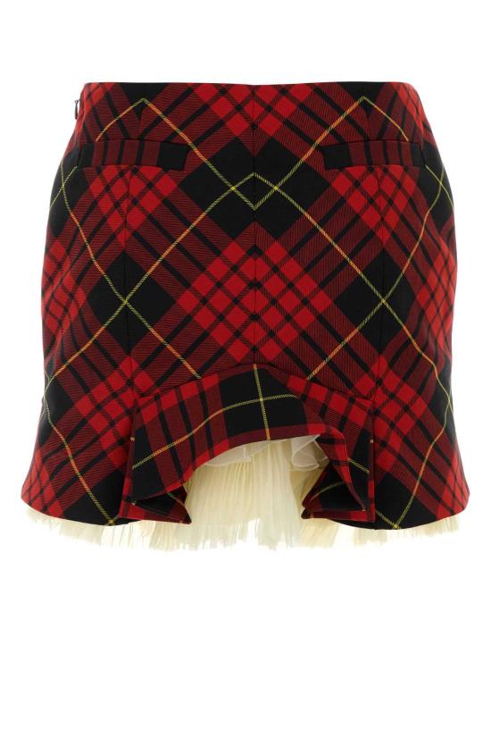 26SS 알렉산더 맥퀸 숏 스커트 857552QJAF2 6120 Checked - ALEXANDER MCQUEEN