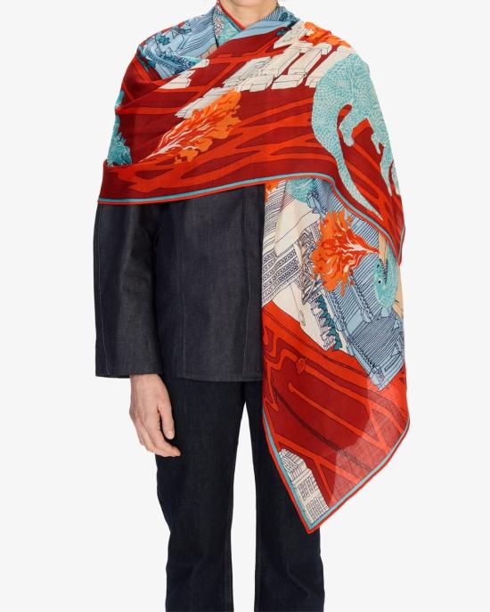 25FW 이누이 에디션 머플러/스카프 ET22VEG06 rouge ROSSO MULTI - INOUI EDITION