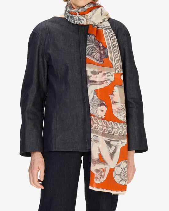 25FW 이누이 에디션 머플러/스카프 ET22ARC08 orange ARANCIONE MULTI - INOUI EDITION