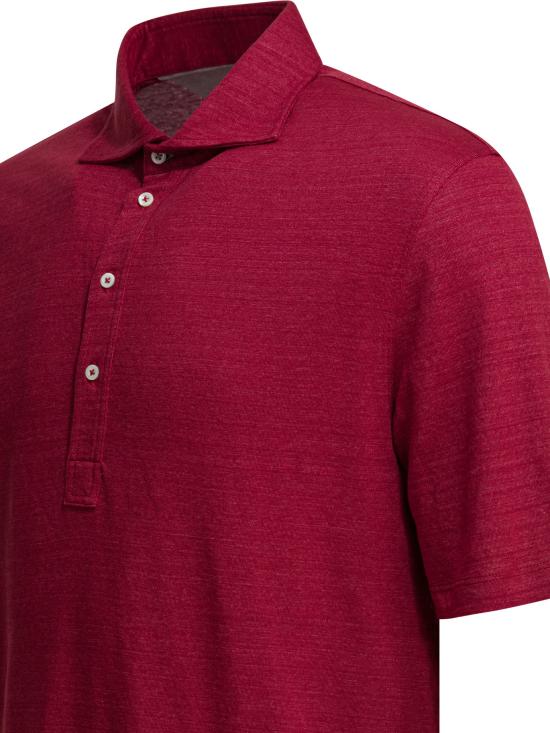 26SS 브루넬로 쿠치넬리 저지 폴로 셔츠 MR8273915C034 Red - BRUNELLO CUCINELLI