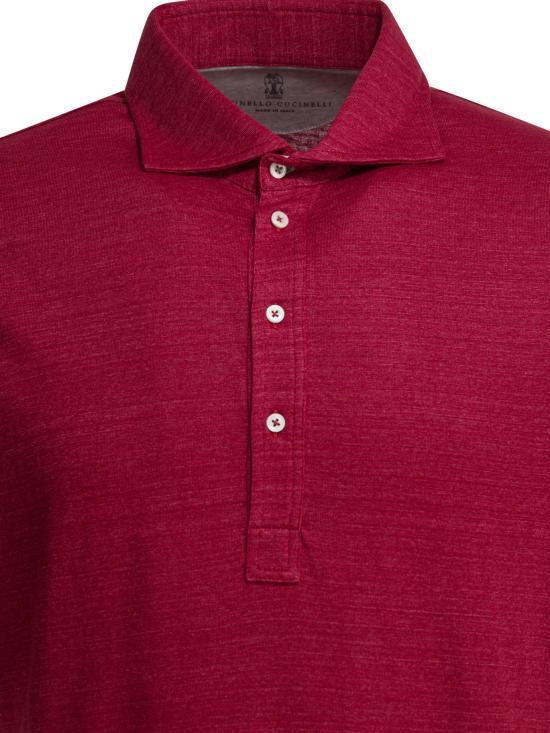 26SS 브루넬로 쿠치넬리 저지 폴로 셔츠 MR8273915C034 Red - BRUNELLO CUCINELLI