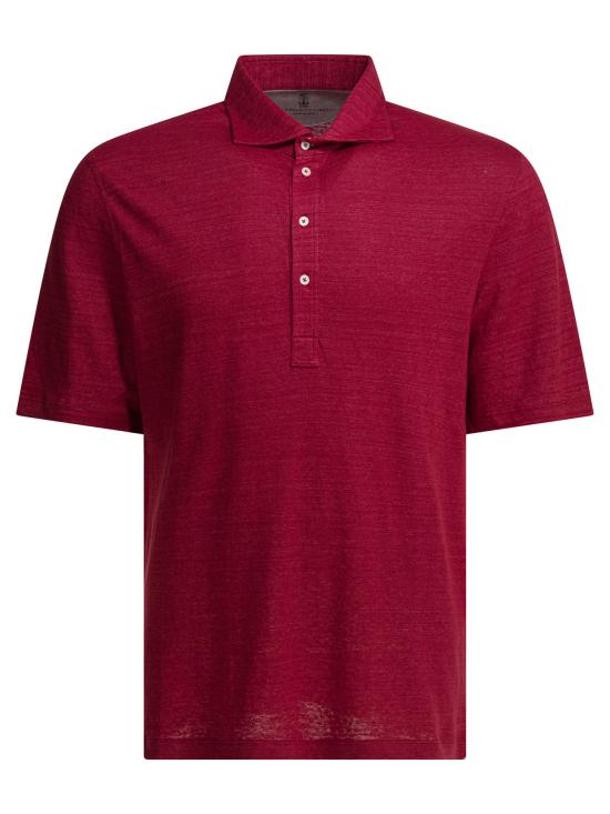 26SS 브루넬로 쿠치넬리 저지 폴로 셔츠 MR8273915C034 Red