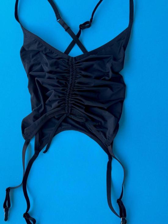  Kayleigh Peddie 민소매 티셔츠 케일리 페디 메이브 가터 탱크탑 블랙 - OTHER BRANDS