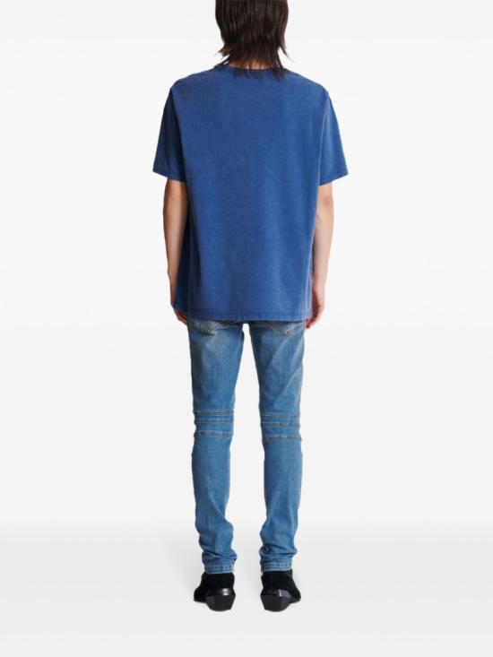 25SS 발망 반팔 티셔츠 DH1EG010BC72 SOS Blue - BALMAIN