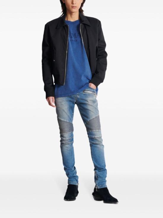 25SS 발망 반팔 티셔츠 DH1EG010BC72 SOS Blue - BALMAIN