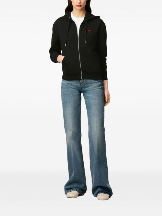 26SS 아미 후드 티셔츠 BFUSW435 730 001 Black - AMI