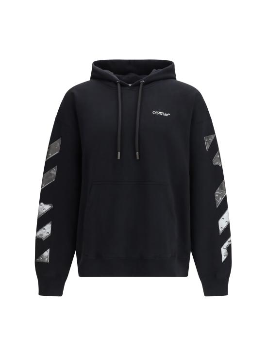 26SS 오프화이트 후드 티셔츠 44MBB085S26F001001 0001 BLACK