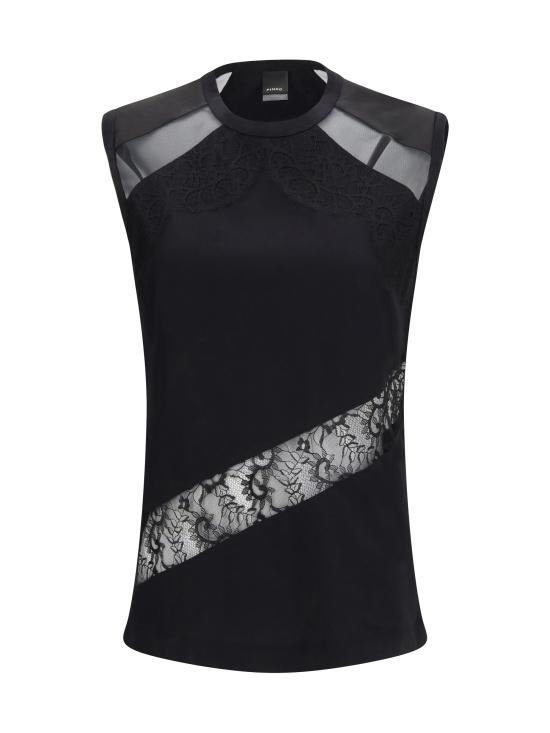 26SS 핑코 반팔 티셔츠 106291A335 Z99 BLACK