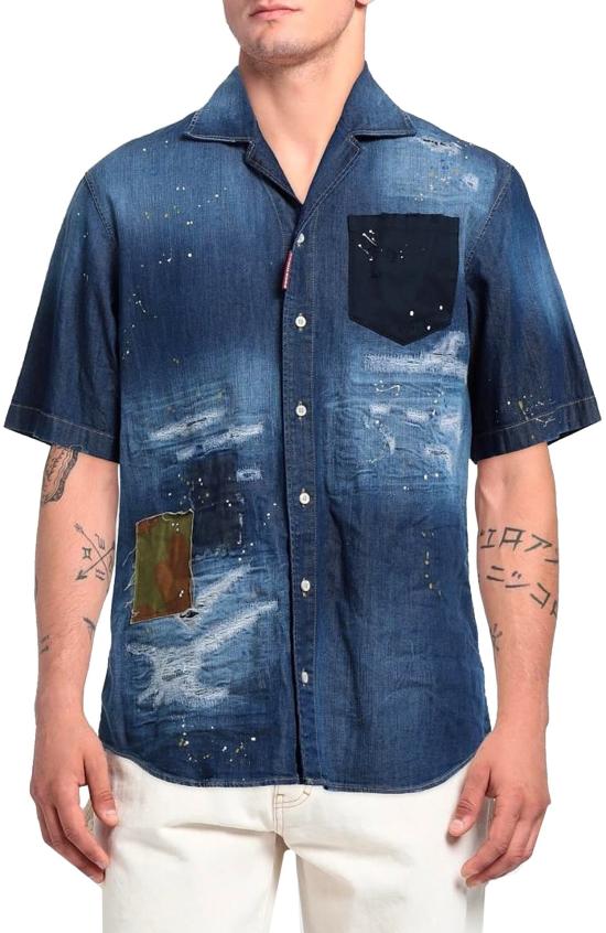  디스퀘어드2 데님 셔츠 S71DM0530S30341470 BLUE - DSQUARED2