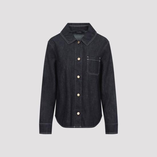 26SS 에스막스마라 셔츠 2619191051600 001 BLUE PULITO