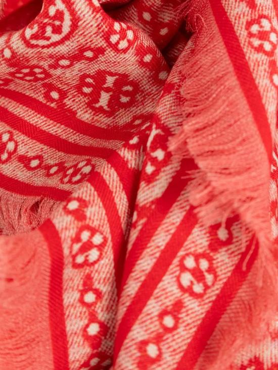 26SS 토리버치 T 모노그램 플로럴 오블롱 스카프 181355600 Red - TORY BURCH