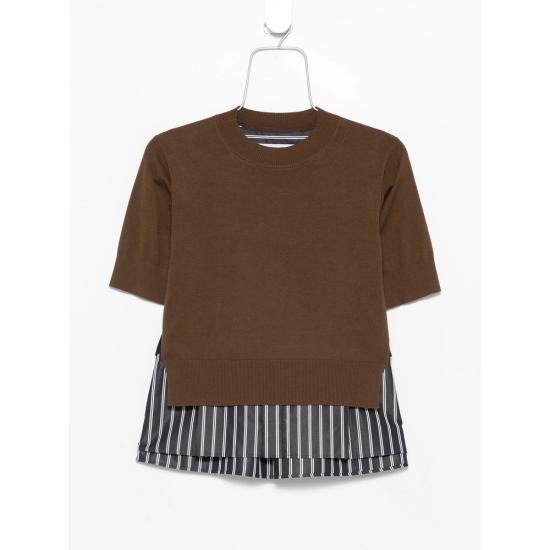 26SS 사카이 반팔 티셔츠 26 08402 634 BROWN BLUE