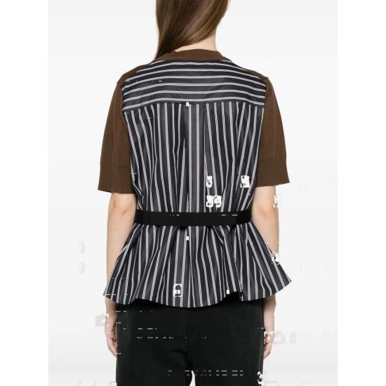 26SS 사카이 반팔 티셔츠 26 08402 634 BROWN BLUE - SACAI