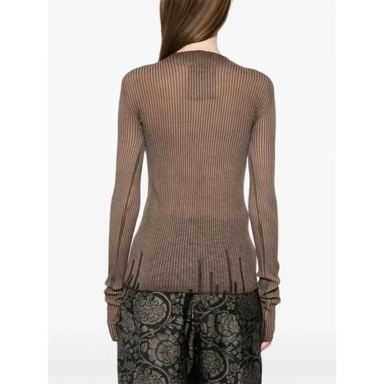 26SS 우마 왕 긴팔 티셔츠 UK7114 UW600 BROWN - UMA WANG