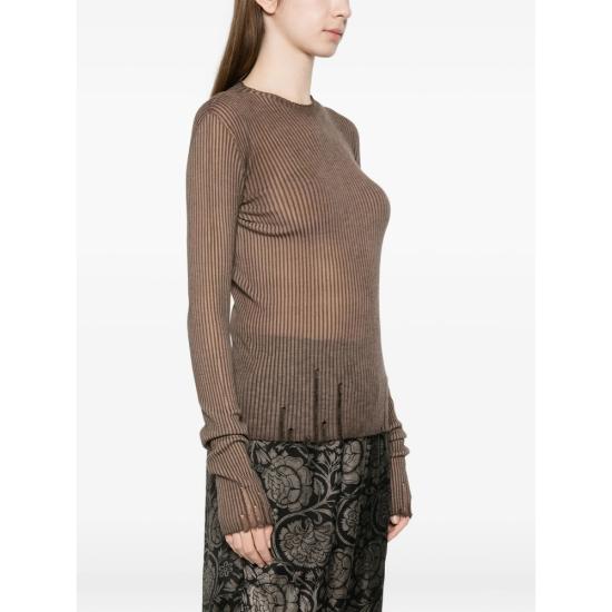 26SS 우마 왕 긴팔 티셔츠 UK7114 UW600 BROWN - UMA WANG