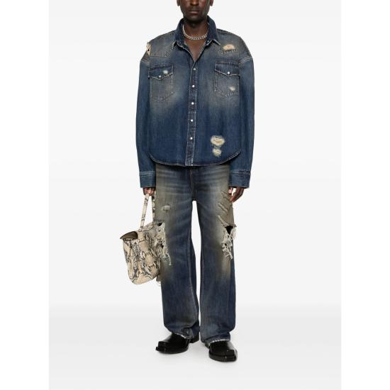 26SS 베트멍 데님 셔츠 ME76DS071D WOBLU BLUE - VETEMENTS