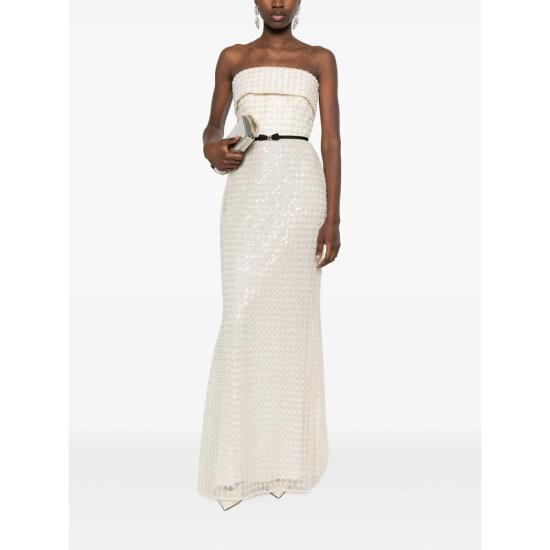 26SS 엘리 사브 롱 원피스 D1003 WHWHI NEUTRALS - ELIE SAAB