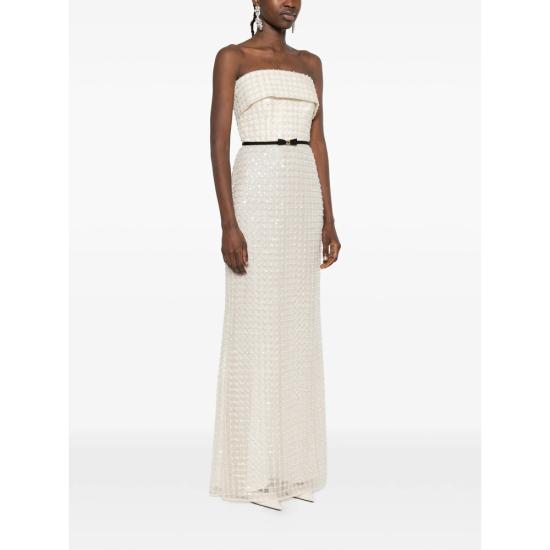 26SS 엘리 사브 롱 원피스 D1003 WHWHI NEUTRALS - ELIE SAAB