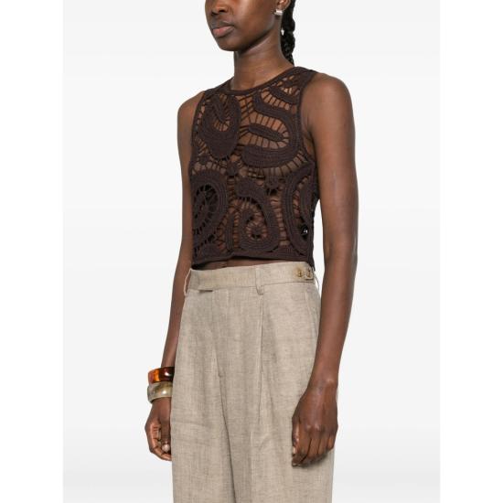 26SS 핑코 민소매 티셔츠 106438 A354 M05 BROWN - PINKO