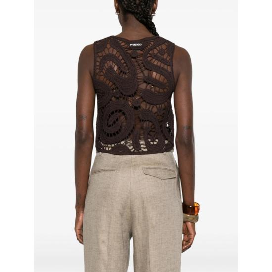 26SS 핑코 민소매 티셔츠 106438 A354 M05 BROWN - PINKO