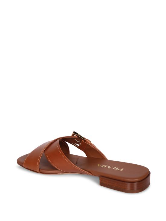 26SS 프라다 레더 크리크로스 버클 슬라이드 1XX778 248 F0054 Brown - PRADA