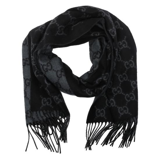 26SS 구찌 GG 캐시미어 스카프 812317 4GABX1260 Black - GUCCI