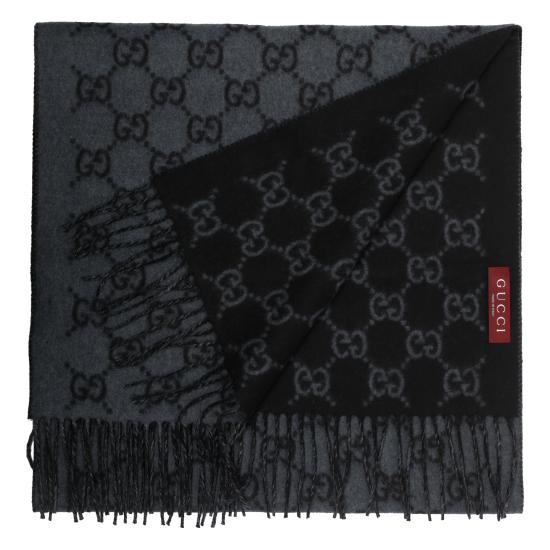 26SS 구찌 GG 캐시미어 스카프 812317 4GABX1260 Black