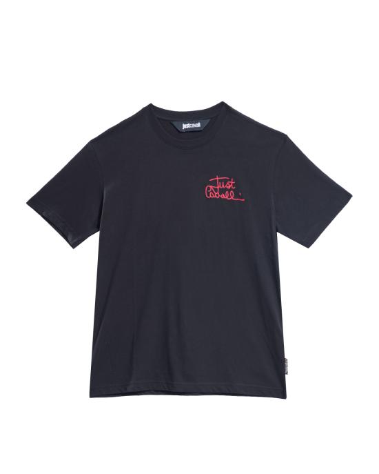 25FW 저스트까발리 반팔 티셔츠 79OAHT14 CJ500 899 NERO