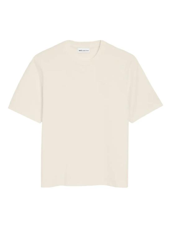 26SS 아미 화이트 코튼 드 하트 엠보스 티셔츠 UTS357 726