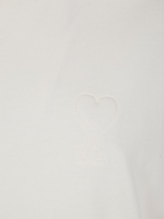 26SS 아미 화이트 코튼 드 하트 엠보스 티셔츠 UTS357 726 - AMI