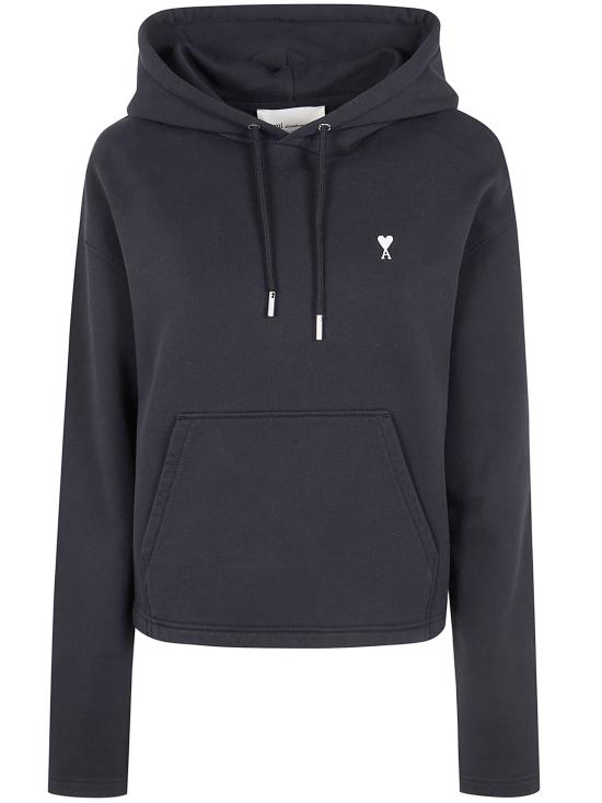 26SS 아미 ADC 콘트라스트 하트 후드 티셔츠 FSW767 730 045 BLACK WHITE CREAM - AMI