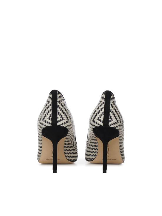 26SS 마놀로 블라닉 힐/펌프스 1263124 978I WHITE BLACK - MANOLO BLAHNIK