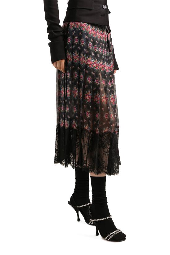 26SS 돌체앤가바나 미디 스커트 F4DB4TFSSLB HN5XK Mazzolini fiori fner - DOLCE & GABBANA