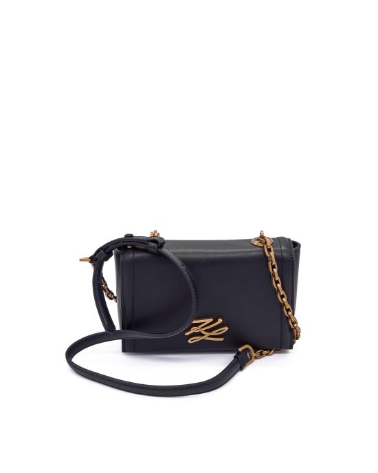 25FW 칼라거펠트 크로스백 A1W30174 992 black gold NERO