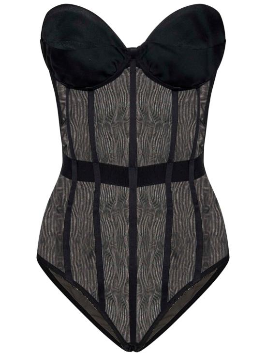 25FW ROOM76 바디수트 티셔츠 FRAW24700 009 Black