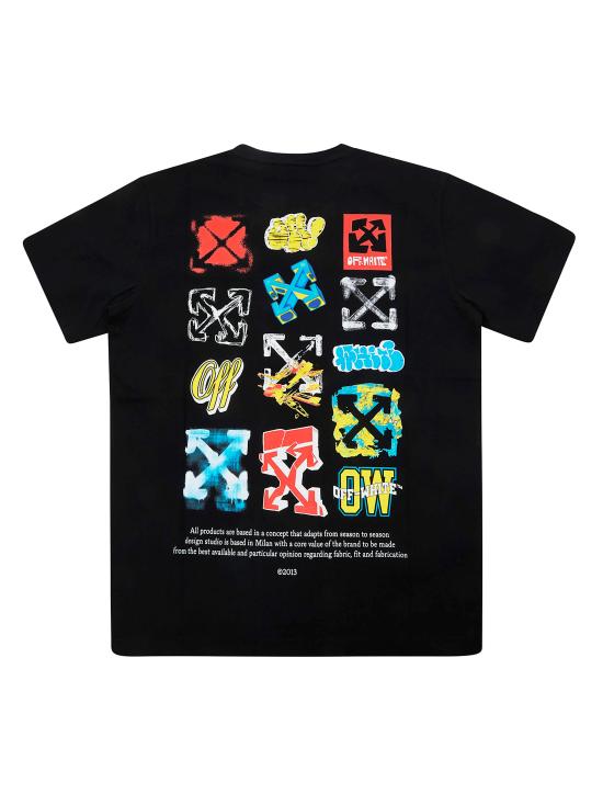 26SS [키즈] 오프화이트 티셔츠 44BAA002S26J007 001 NERO - OFF WHITE