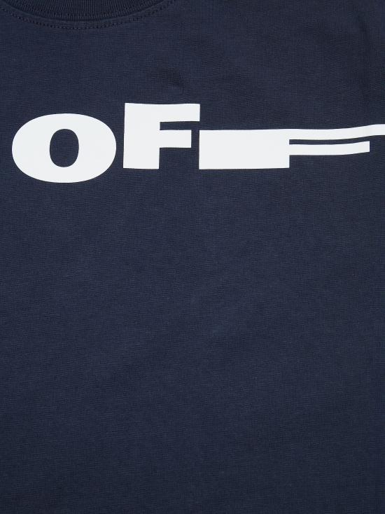 26SS [키즈] 오프화이트 티셔츠 44BAA002S26J00A 410 BLU - OFF WHITE