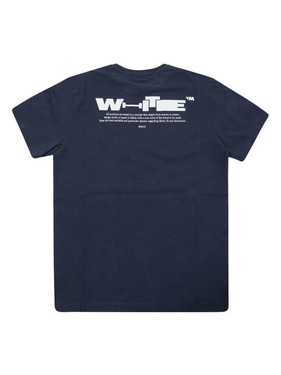 26SS [키즈] 오프화이트 티셔츠 44BAA002S26J00A 410 BLU - OFF WHITE