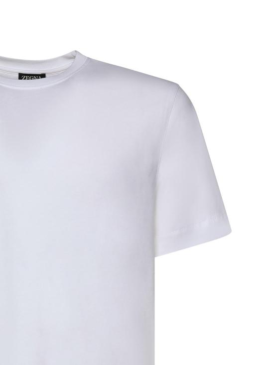 26SS 에르메네질도제냐 반팔 티셔츠 UH360A3H765NL001 White - ERMENEGILDO ZEGNA