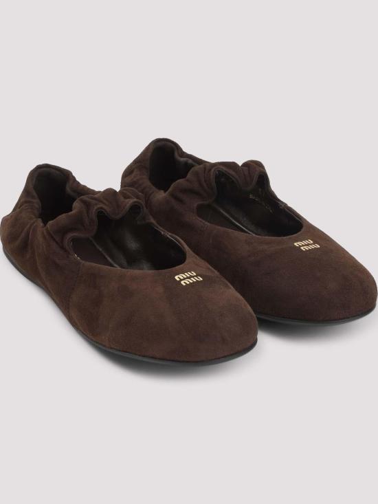 26SS 미우미우 플랫 슈즈 5F340EFD005008F0003 Dark Brown - MIU MIU