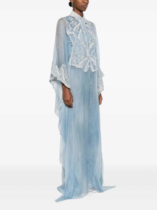 26SS 에르마노 설비노 미디 스커트 D482Q313APCSFWBS4217 Blue - ERMANNO SCERVINO