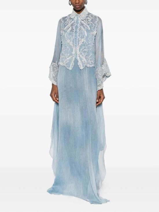 26SS 에르마노 설비노 미디 스커트 D482Q313APCSFWBS4217 Blue - ERMANNO SCERVINO