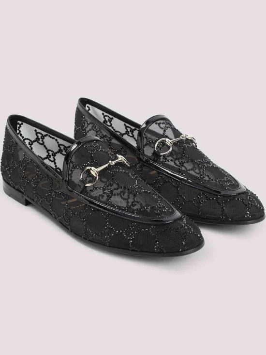 26SS 구찌 메쉬 크리스탈 조르단 로퍼 835483FAEQ01046 Black - GUCCI