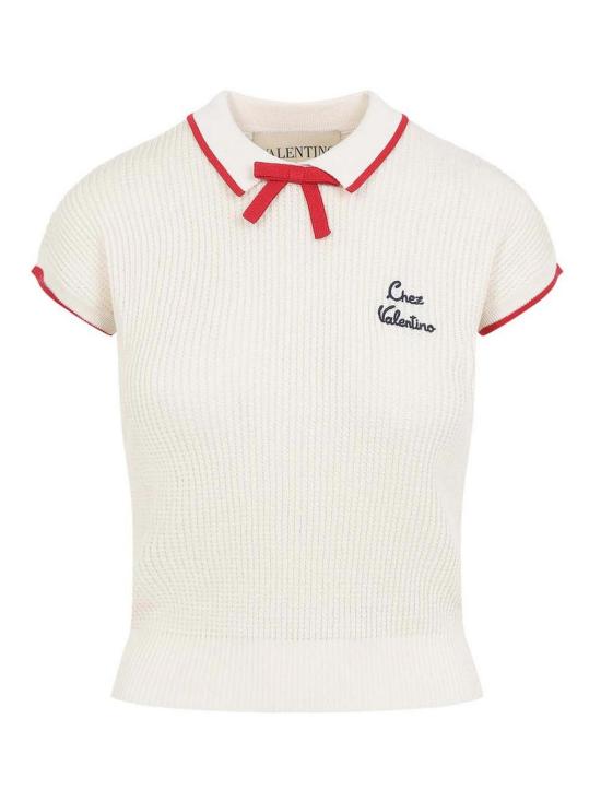 26SS 발렌티노 가라바니 폴로 티셔츠 8B3KC66T9JVBRS White