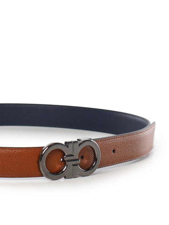 26SS 살바토레 페라가모 가죽 벨트 670644791058001 Blue - SALVATORE FERRAGAMO