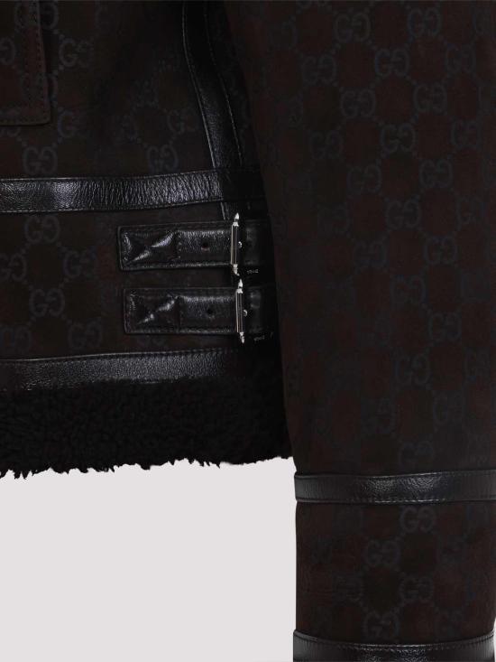 26SS 구찌 프린트 스웨이드 쉐어링 자켓 835526XSAGB2037 Brown - GUCCI