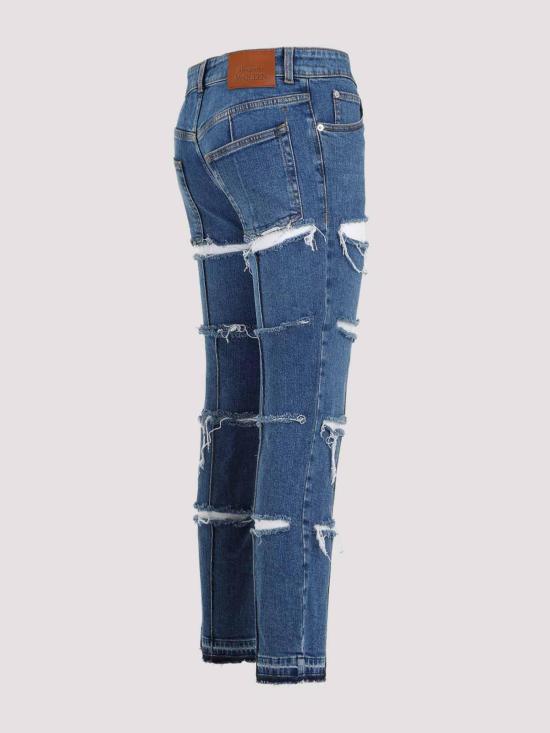  알렉산더 맥퀸 스트레이트 팬츠 757137QMACH4164 Blue - ALEXANDER MCQUEEN