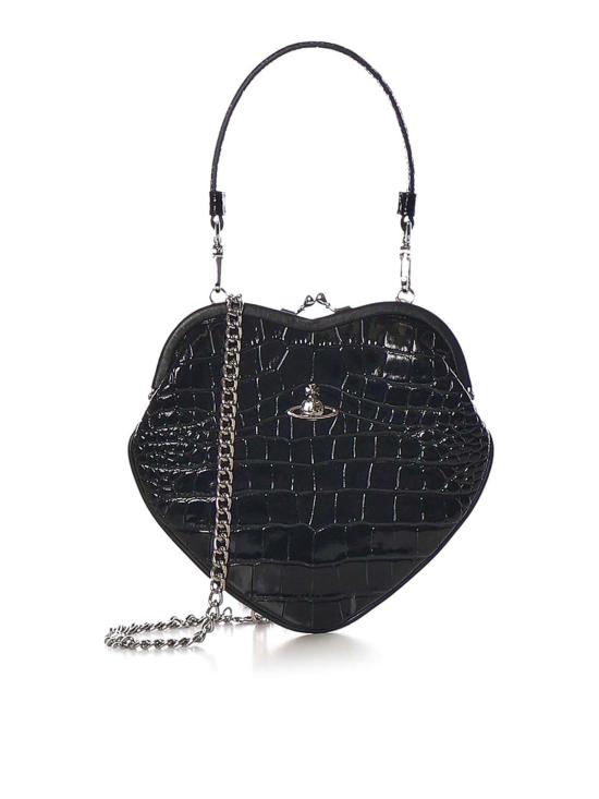 26SS 비비안웨스트우드 벨 하트 프레임 퍼스 4B01000CWL0098N401 Black
