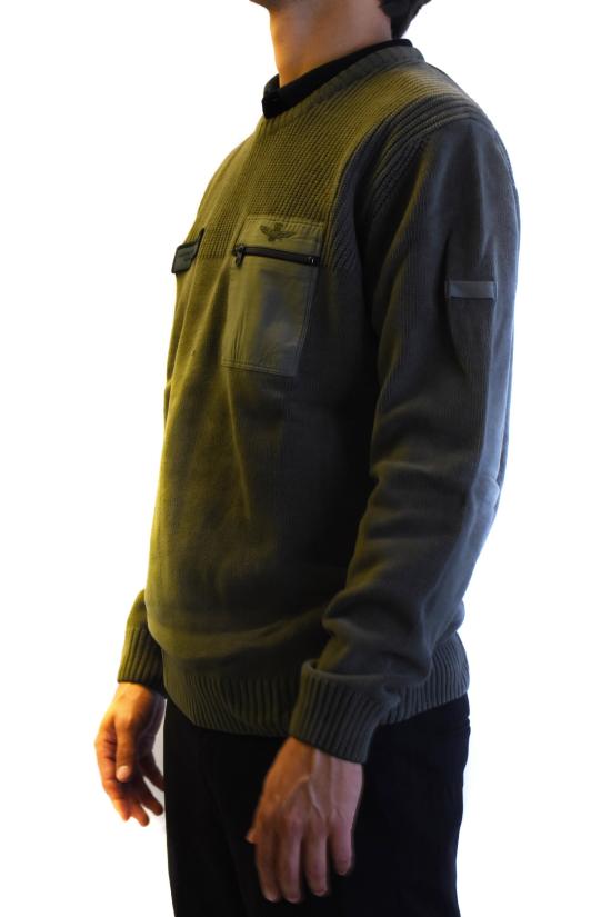  에어로노티카 밀리터리 스웨터 242MA1515L539 military green - AERONAUTICA MILITARE