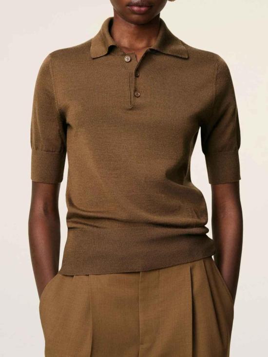 25FW 아미 폴로 티셔츠 FPL412KN0066216 Brown - AMI